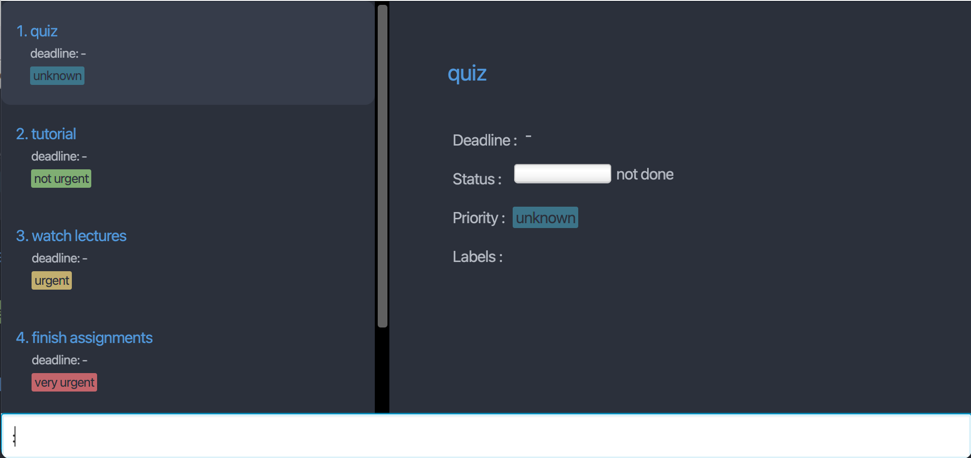 How to bring up the command input Example of Show Command Image